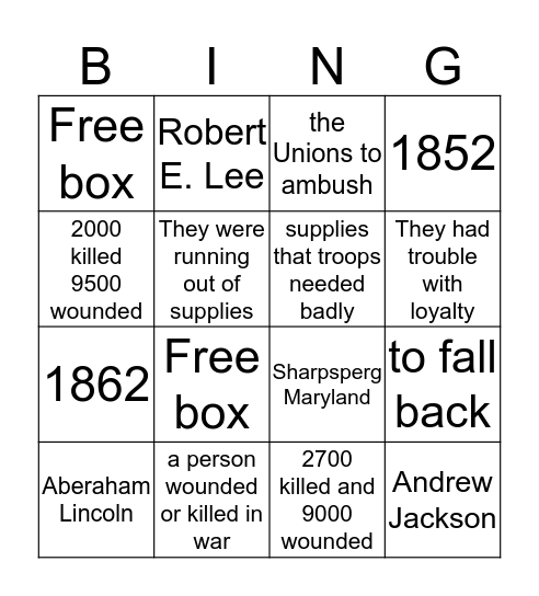 Antiedam Bingo Card