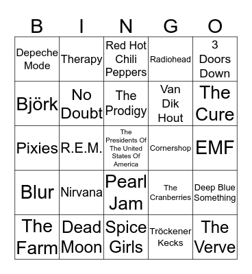 Rhythmsticks 40 jaar bingo Card