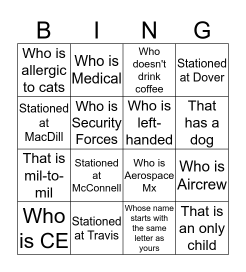 2019 PHOENIX Stripe - Find Someone... Bingo Card