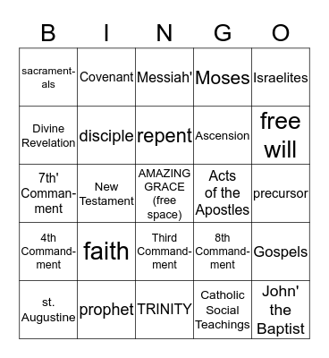 KINGDOM  OF  GOD  *Bingo* Bingo Card