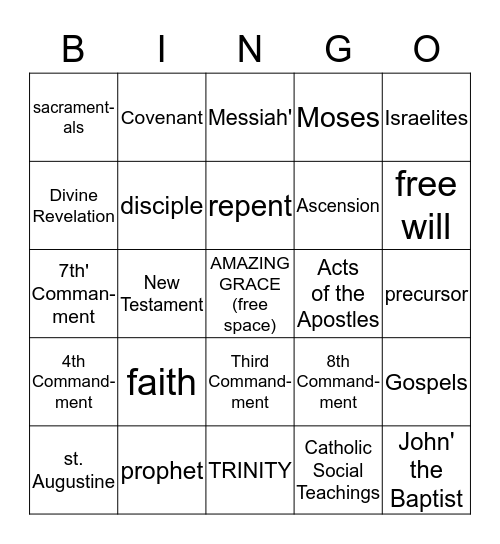 KINGDOM  OF  GOD  *Bingo* Bingo Card