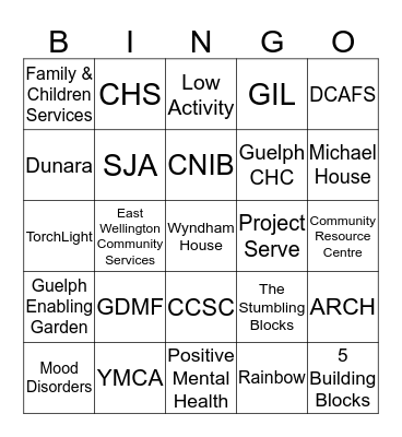 UNITED WAY Bingo Card