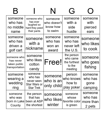 HEY!  I DIDN'T KNOW THAT! Bingo Card