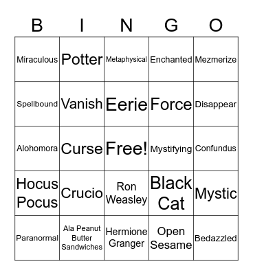 Magic of Service BINGO Card