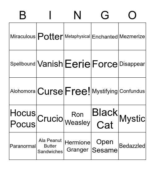 Magic of Service BINGO Card