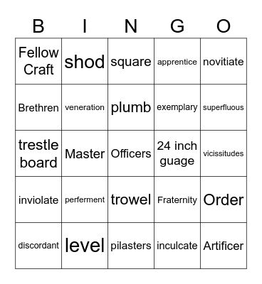 SF 120 Bingo Card