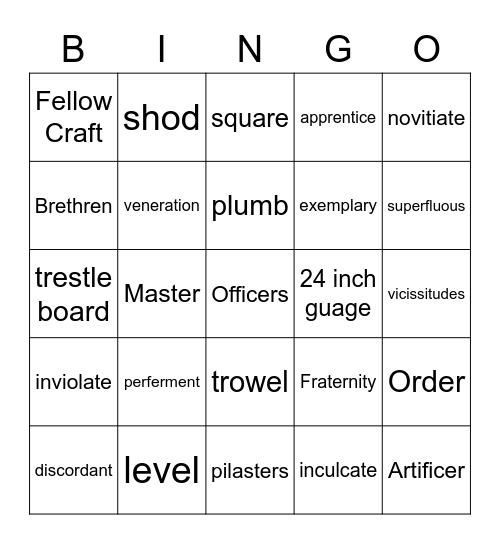 SF 120 Bingo Card