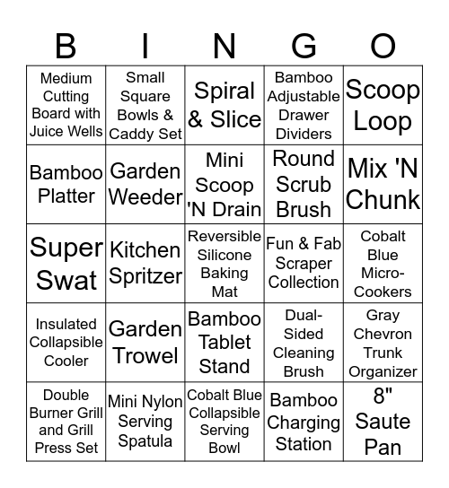 Spring/Summer Chef-O 2014 Bingo Card