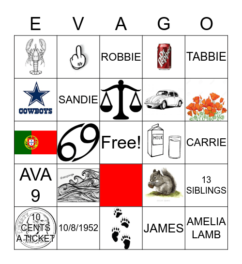 EVAGO Bingo Card