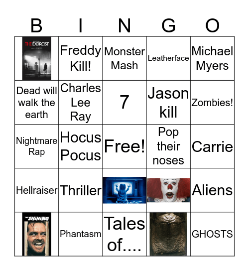 Horror Trivingo Bingo Card