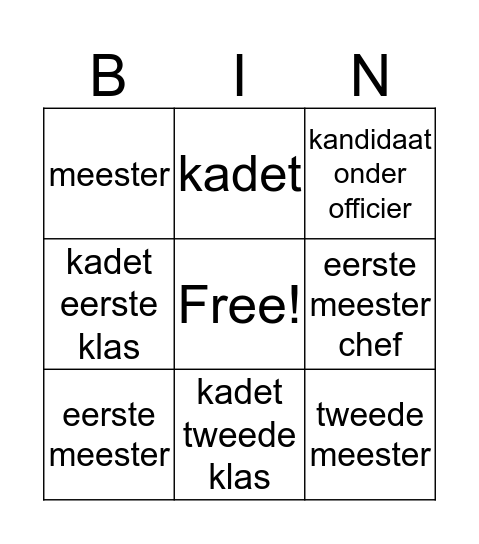 graden Bingo Card