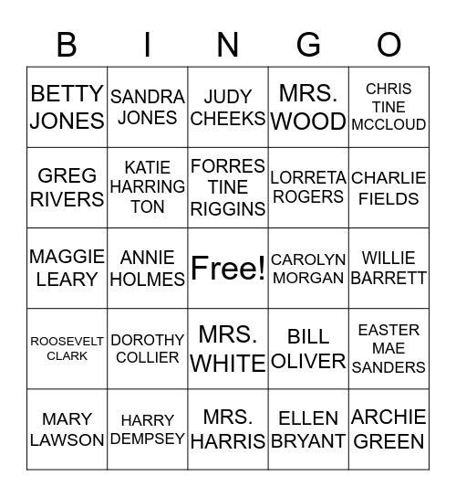CLASS OF 1966 Bingo Card