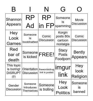 Frontpage Bingo Card