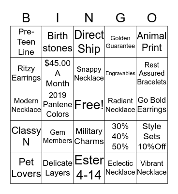 Bingo Blingo Bingo Card