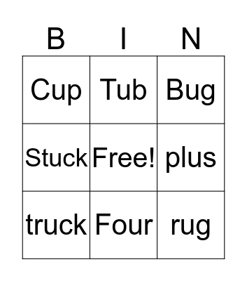 Rhyming Bingo Card