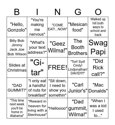 Poppy Bingo Card