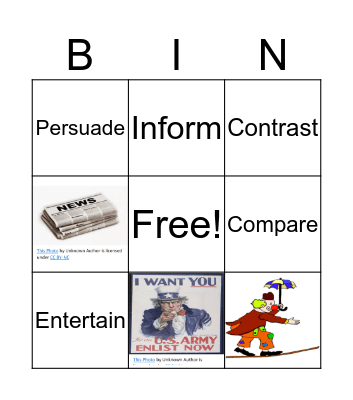 Vocabulary Bingo Card