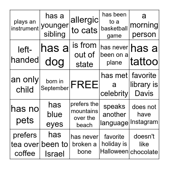 Bingo Card