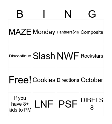 PLC BINGO Card