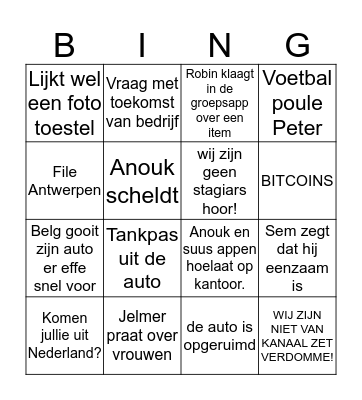AZOER BINGO Card