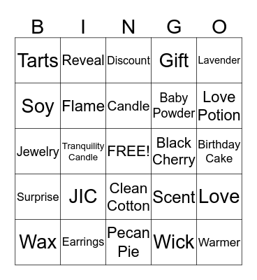 Jewelry In Candles Bingo! Bingo Card