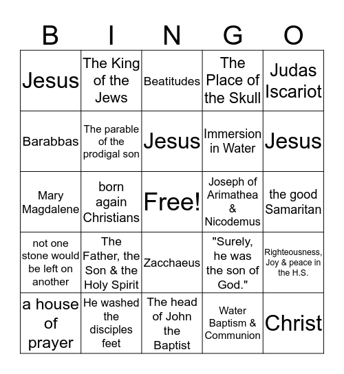 JBQ MATCH #1 Bingo Card