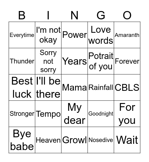 Deer my Deer       Bingo Card