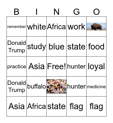 Citizenship Bingo Card