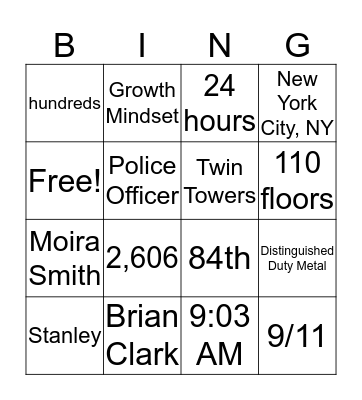 Hero Bingo Card