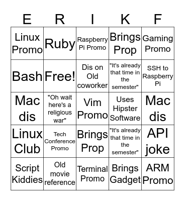 Stand Up and Cough if you get Bingo Card