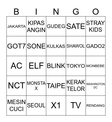 B I N G O  E I L E N E Bingo Card