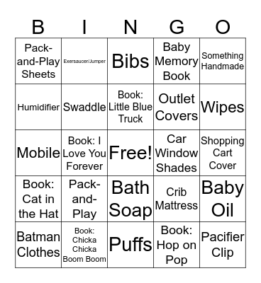 Gift Bingo! Bingo Card
