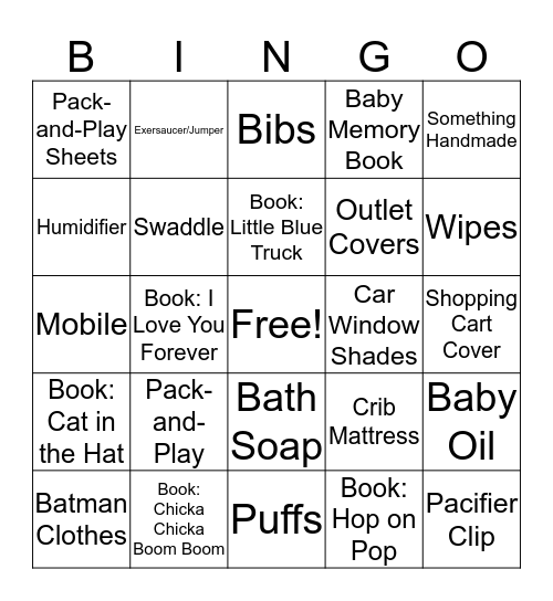 Gift Bingo! Bingo Card