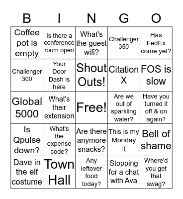MCC Bingo Card