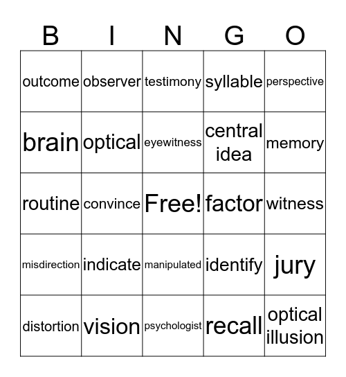 At First Sight Bingo Card