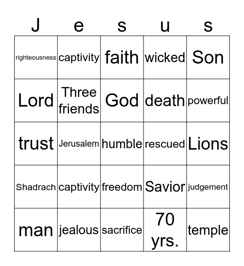 Bingo of Babylon Bingo Card