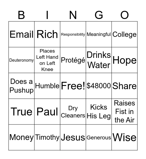 AMEN! Name:____________________________ Bingo Card