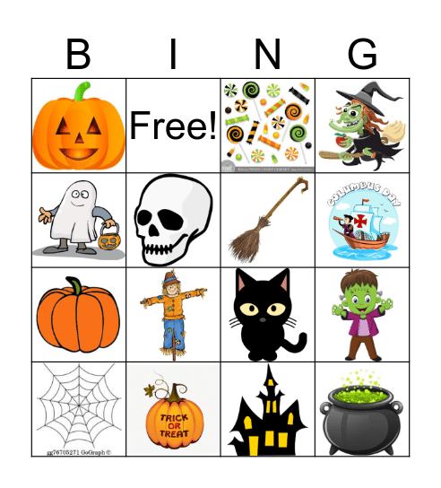 October Bingo Card