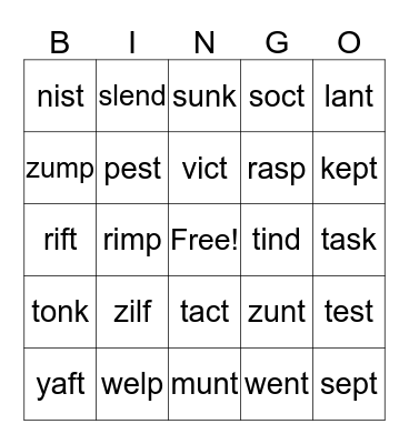 Bingo for CVCC Group Bingo Card