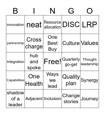 Lingo BINGO Card