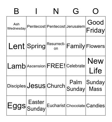 Easter Bingo! Bingo Card