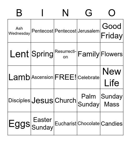 Easter Bingo! Bingo Card