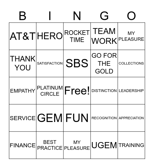 CUSTOMER SERVICE WEEK Bingo Card