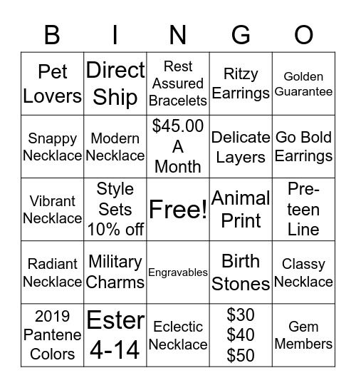 Bingo Blingo Bingo Card