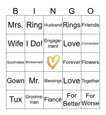 Nakia & Russell Engagement Party Bingo Card