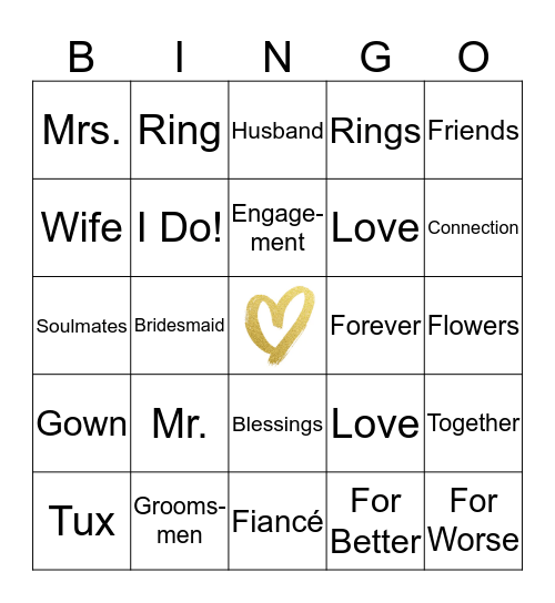 Nakia & Russell Engagement Party Bingo Card
