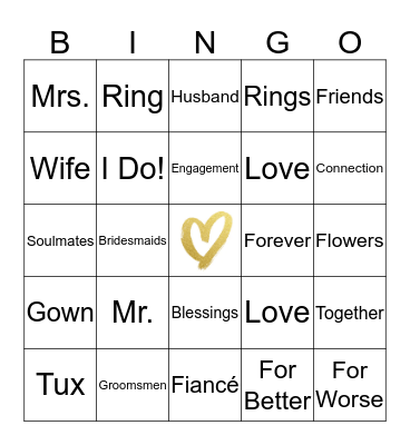 Nakia & Russell Engagement Party Bingo Card