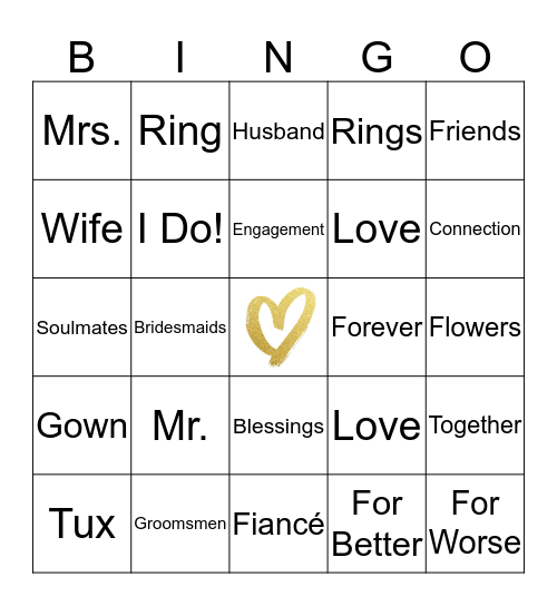 Nakia & Russell Engagement Party Bingo Card