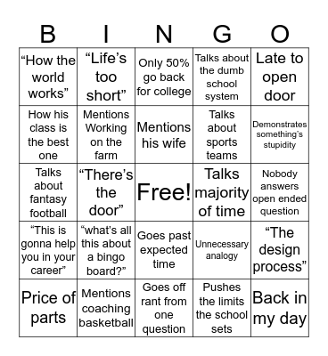 Zenk Bingo Card