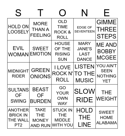 CLASSIC ROCK Bingo Card